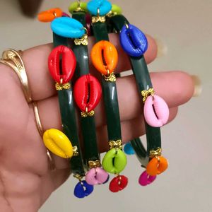 Colorful Shell Charm Bangles