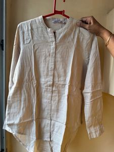 Lightweight Linen Blend Button-Up Shirt