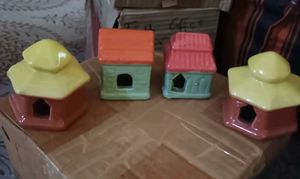 Set of 4 Ceramic Houses
