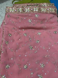 Pink Embroidered saree with Sequins