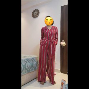Retro Beauty Cover Story Striped Jumpsuit