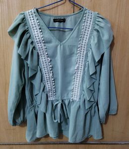 Chic Ruffled V-Neck Top