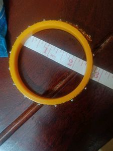 Ethnic Yellow &amp; Gold Floral Bangles