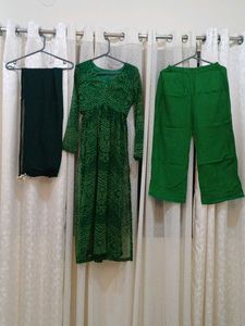 Green Bandhani Kurta Set with Dupatta