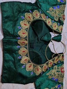 Emerald Green Embroidered Blouse