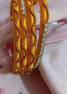 Golden Beaded Bangles