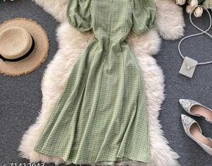 Summer Elegant  Puff Sleeve Cinch Waist Dress