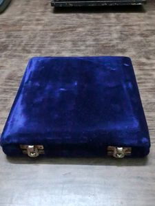 Vintage Blue Velvet Jewelry Box