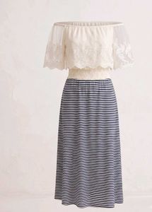 Lace Off-Shoulder Crop dress