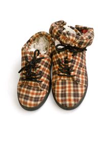 Customized shoes and Hairband Plaid Pattern Casual