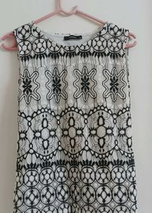 Elegant Black &amp; White Lace Top