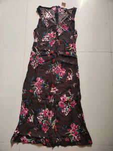 Floral Print Sleeveless Midi Dress