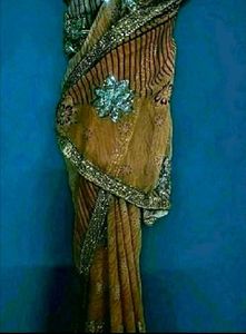orange colour saree