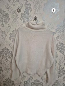 Cream Turtleneck Sweater