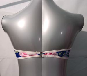 (700)Floral Bandeau Bikini Top