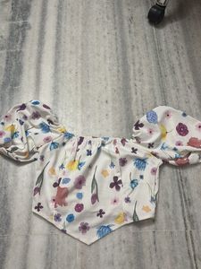 Floral Off-Shoulder Puff Sleeve Top
