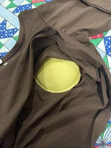 Brown Brooklyn one shoulder T-Shirt