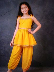 Kids Yellow Kurta Set size available 4_6y 7_8
