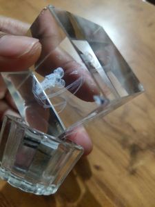 you will get two Cube of 3d Crystal with stand