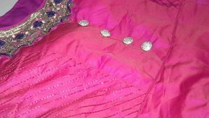 red pink anarkali for wedding