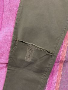 H&amp;M Olive Green Distressed Pants