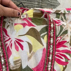 Floral Print Kurta with Striped Pants