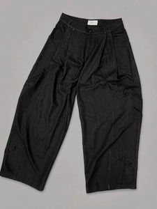 Y2K Black Wide-Leg Utility Cargo Pants | Techwear