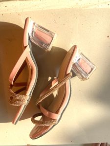Sparkly Strappy Pink Heels