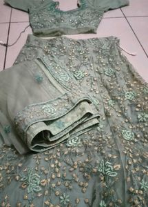 Embellished Mint Green Lehenga Choli Set