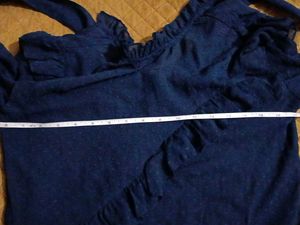 Stylish Blue Ruffled Top