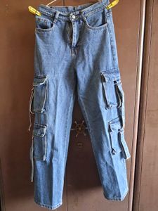 Stylish Blue Cargo Jeans