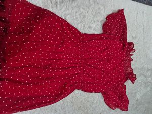 Chic Red Polka Dot Wrap Dress