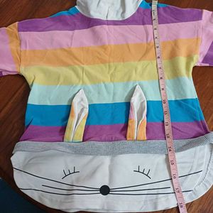 Cute Rainbow Bunny Hoodie from Beijing, China