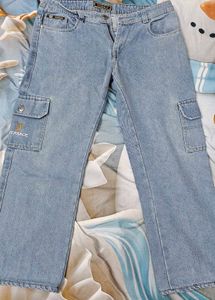 Versace Light Wash Cargo Jeans