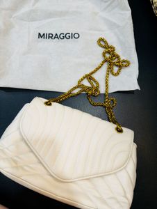 Miraggio White Quilted Chain Bag