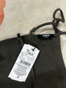 SHEIN Green Ribbed Tube Top (backless)