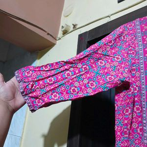 Vibrant Pink Printed Kurta