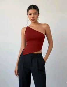 Maroon One-Shoulder Top
