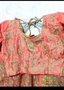 Elegant Peach Embroidered Lehenga Choli