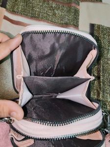 Cute Pink Crossbody Bag with Heart Pouch