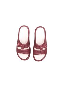 Chic Maroon Bow Slides