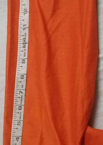 Orange Kurta with Brocade Neckline