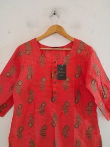 Peach Printed Kurta (Women's)