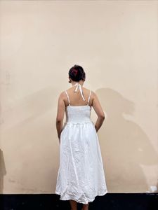 White Smocked Maxi Dress