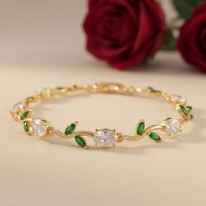 Anti tarnish Bracelet with white Gems