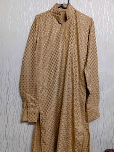 Elegant Gold Jacquard Kurta