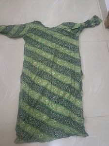 Green Bandhani Print Kurta