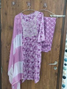 Beautiful Purple Printed Kurta Set