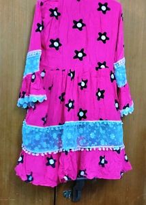 Women A Line Dress With Lace Detailings