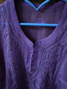 Elegant Purple Chikankari Kurta